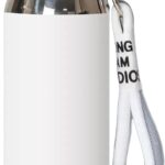 "Stainless Steel Insulated Water Bottle - 22.2 oz - Keeps Liquid Hot for 16 Hours - Double Wall Vacuum Flask for Gym, Outdoor Activities, Sports - White"