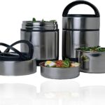 "Thermal Double Wall Vacuum Stainless Steel Food Jar - 3 Tier Wide Mouth, Leak-Proof Lid - Soup Thermos, Lunch Food Container Keeps Food Hot 8 Hours"