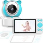 "WiFi Baby Monitor, 5-inch Display, 1080p HD Camera, Two-Way Audio, 4X Zoom, 8 Lullabies - Portable Surveillance Cam with 3000mAh Battery"
