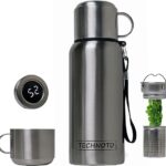 "42 oz Stainless Steel Water Bottle with Infuser - Thermos, Double Wall, LED Temperature Display - Keeps Tea and Beverages Hot/Cold 12-24 Hours"