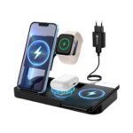 EZRA 5-in-1 Wireless Charger – 15W Station for Cell Phones, Watches, Earphones, with Vertical and Horizontal Stand HC141